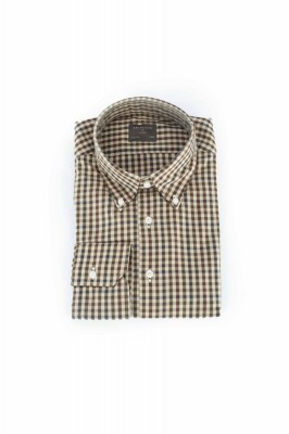 Herren Hemd VICENZO aus reiner Baumwolle Kariert Off-White 