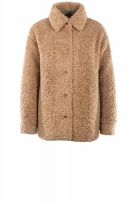 Jacke aus Teddy-Kunstfell Tabak 