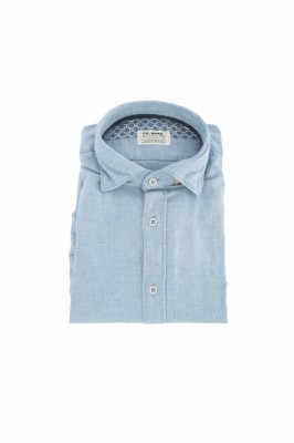 Herren Flanellhemd ROMA aus reiner Baumwolle Hellblau 