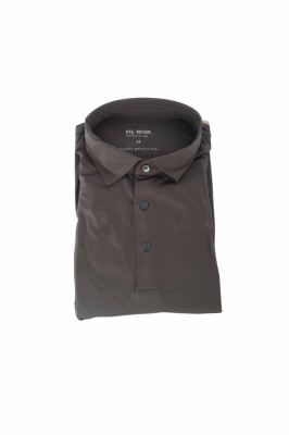Herren Jersey-Hemd MAURIZIO aus reiner Baumwolle Braun 