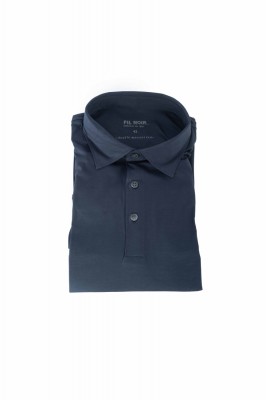 Herren Jersey-Hemd MAURIZIO aus reiner Baumwolle Navyblau 