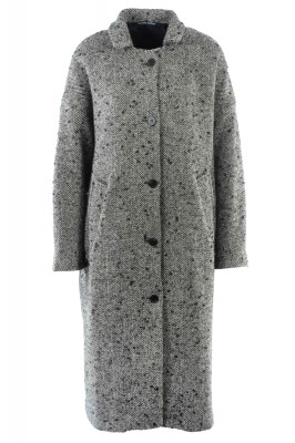 Damen Mantel ESC33APADE aus Schurwolle und Polyester im Fischgratmuster 