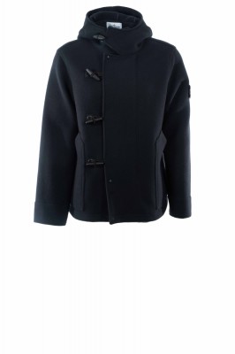 Kurzer Parka Heavy Melton mit Knebelknopfverschluss Meeresblau 