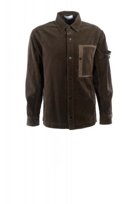 Overshirt Organic Cotton Corduroy 800 mit Druckknopfleiste und Brusttasche Kohlengrau 