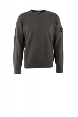 Rundhals-Pullover Light RWS Geelong Wool mit gerippten Abschlüssen Braun 
