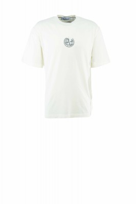 T-Shirt Organic Cotton Jersey "Vertical Placement"-Print Elfenbeinfarben 
