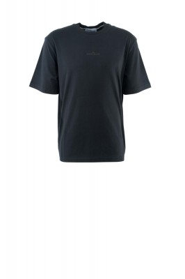 T-Shirt Orgnaic Cotton Jersey mit "Camo"-Print Meeresblau 