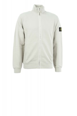 Trainingsjacke Brushed Organic Cotton Fleece mit gerippten Einsätzen Kitt 