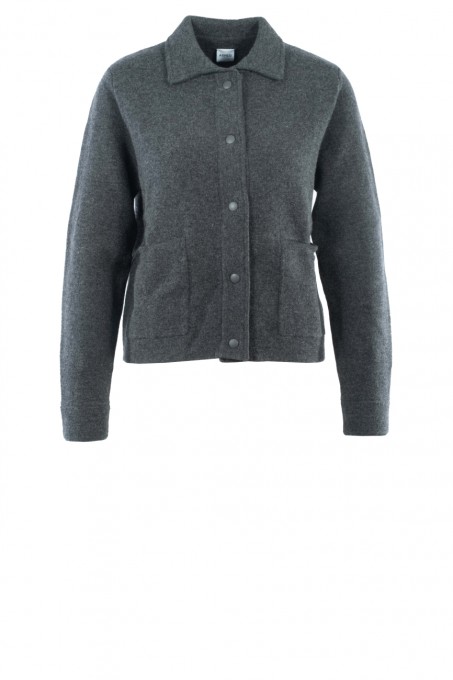 Aspesi Cardigan-Jacke aus Woll-Kaschmir-Strickgewebe Anthrazit