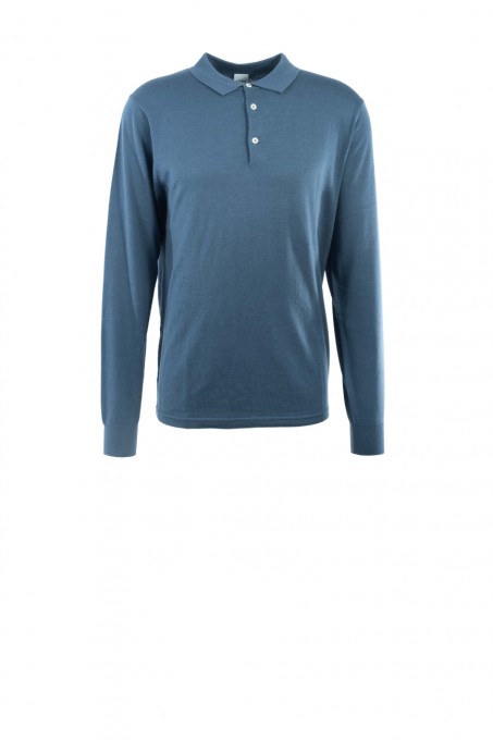 Aspesi Langarmeliges Poloshirt Blaugrau