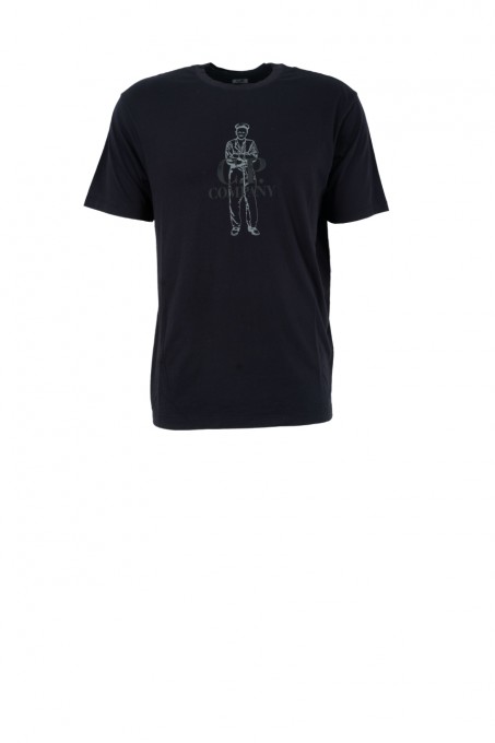 C.P. Company T-Shirt BRITISH SAILOR aus 30/1-Baumwolljersey Navyblau