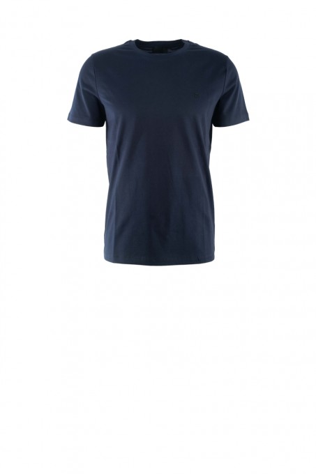Dondup Herren T-Shirt aus reiner Baumwolle Navyblau Dondup Made in Italy