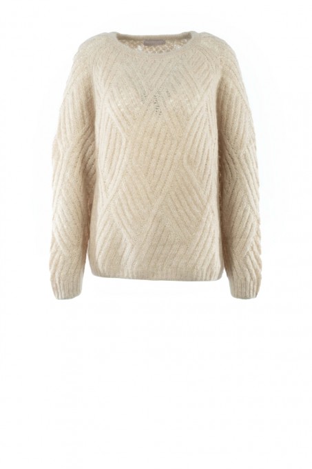 Hemisphere Damen Pullover aus reinem Kaschmir in Beige