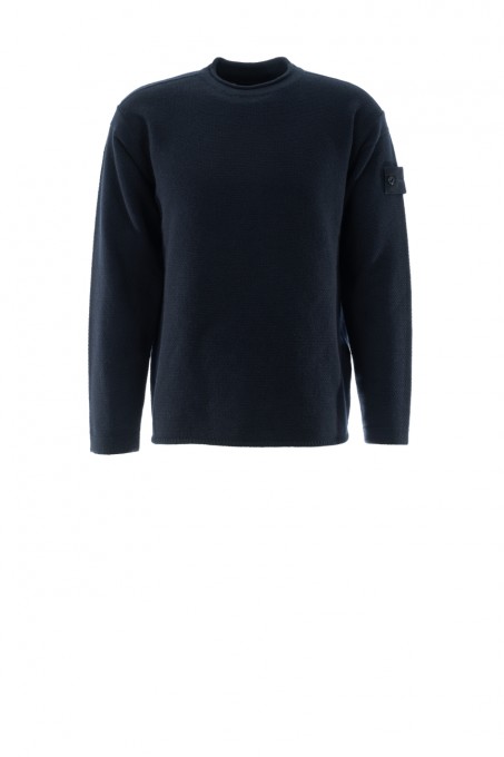 Stone Island Pullover Ghost Piece 562FA aus Schurwolle Schwarz