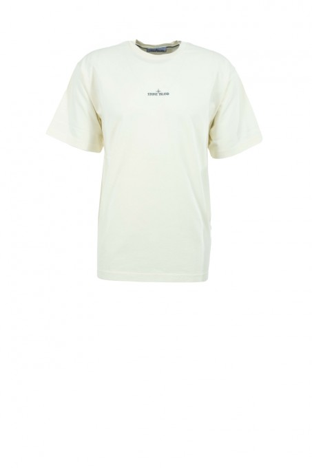 Stone Island T-Shirt "Institutional One" aus Bio-Baumwolljersey Elfenbein